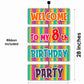 8th Birthday Welcome Board Welcome to My Birthday Party Board for Door Party Hall Entrance Decoration Party Item for Indoor and Outdoor 2.3 feet