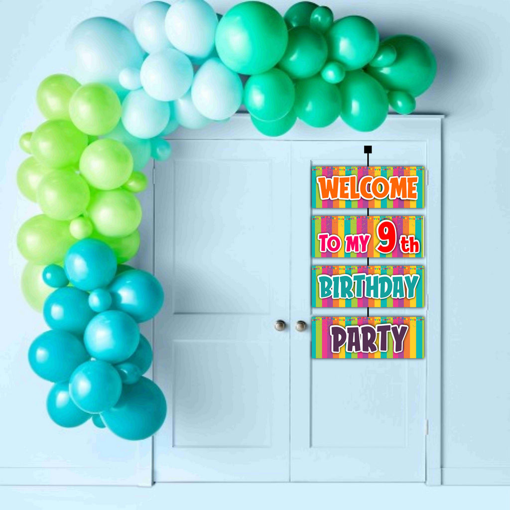 9th Birthday Welcome Board Welcome to My Birthday Party Board for Door Party Hall Entrance Decoration Party Item for Indoor and Outdoor 2.3 feet
