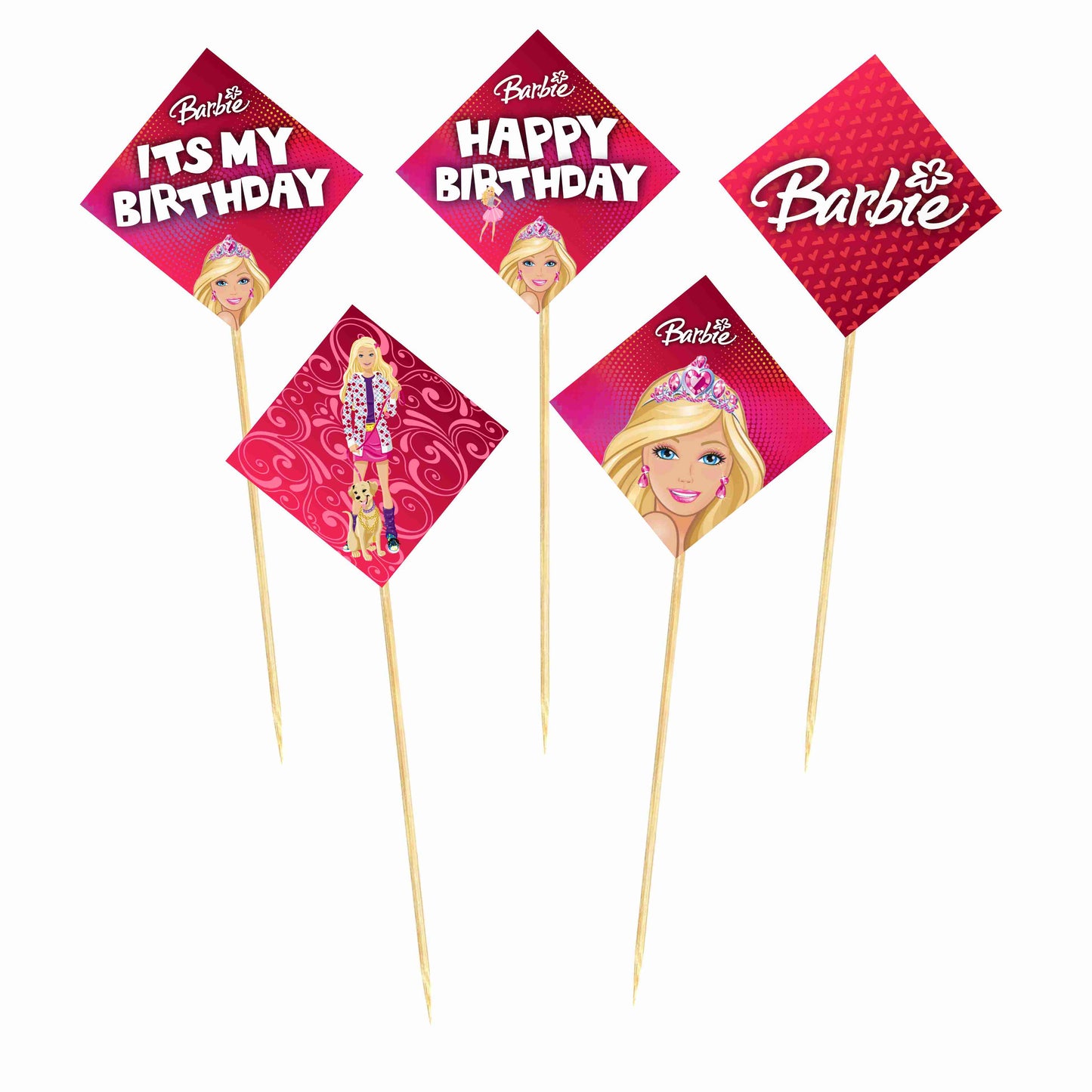 Barbie Theme Cake Topper Pack of 10 Nos for Birthday Cake Decoration Theme Party Item For Boys Girls Adults Birthday Theme Decor