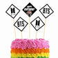BTS Theme Cake Topper Pack of 10 Nos for Birthday Cake Decoration Theme Party Item For Boys Girls Adults Birthday Theme Decor