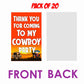 Cow Boy Wildwest Theme Return Gifts Thank You Tags Thank u Cards for Gifts 20 Nos Cards and Glue Dots
