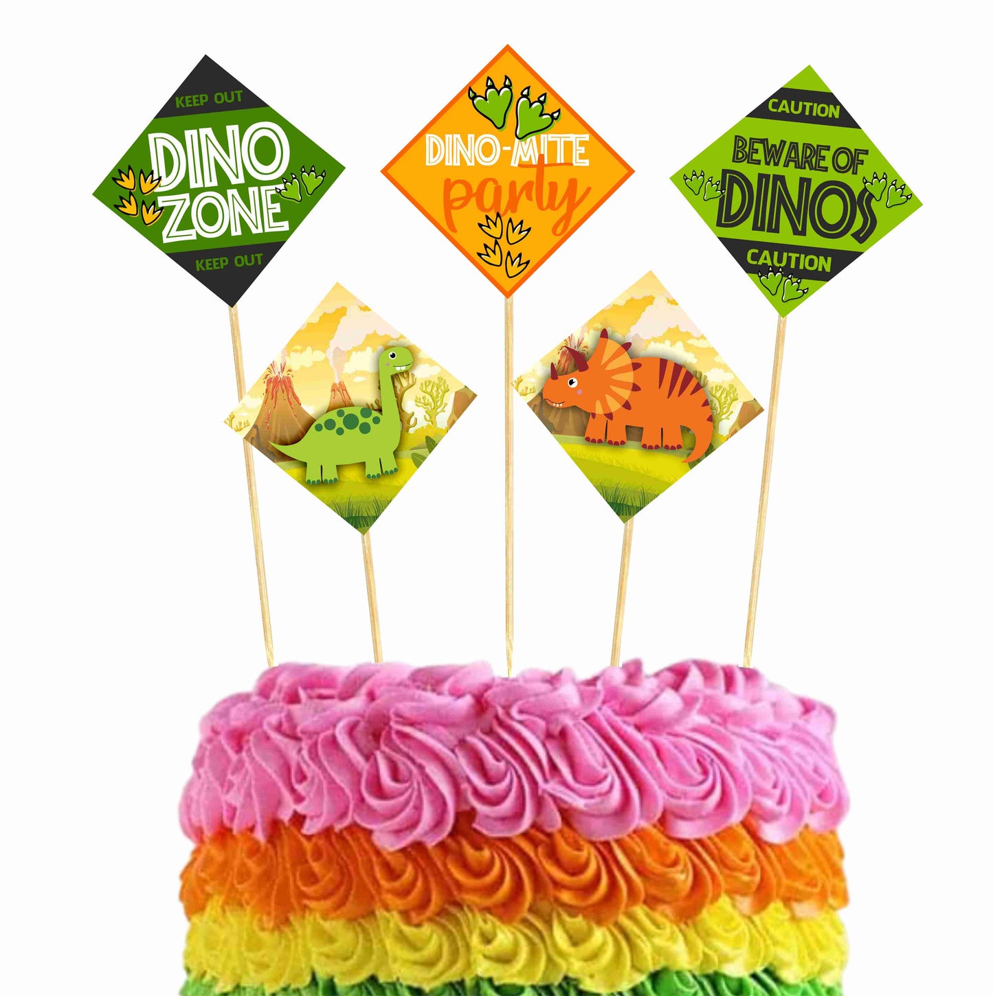 Dinosaur Theme Cake Topper Pack of 10 Nos for Birthday Cake Decoration Theme Party Item For Boys Girls Adults Birthday Theme Decor