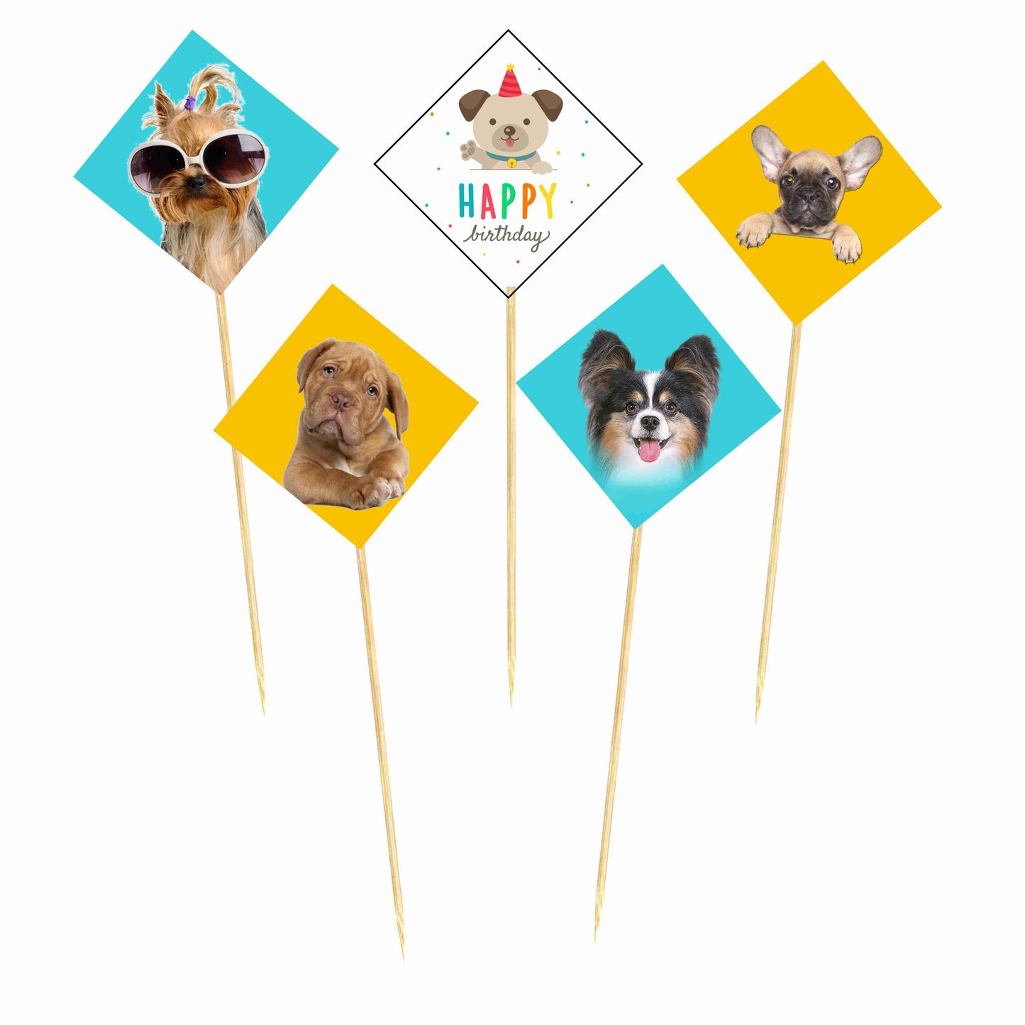 Dog Puppy Theme Cake Topper Pack of 10 Nos for Birthday Cake Decoration Theme Party Item For Boys Girls Adults Birthday Theme Decor