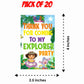 Dora Theme Return Gifts Thank You Tags Thank u Cards for Gifts 20 Nos Cards and Glue Dots