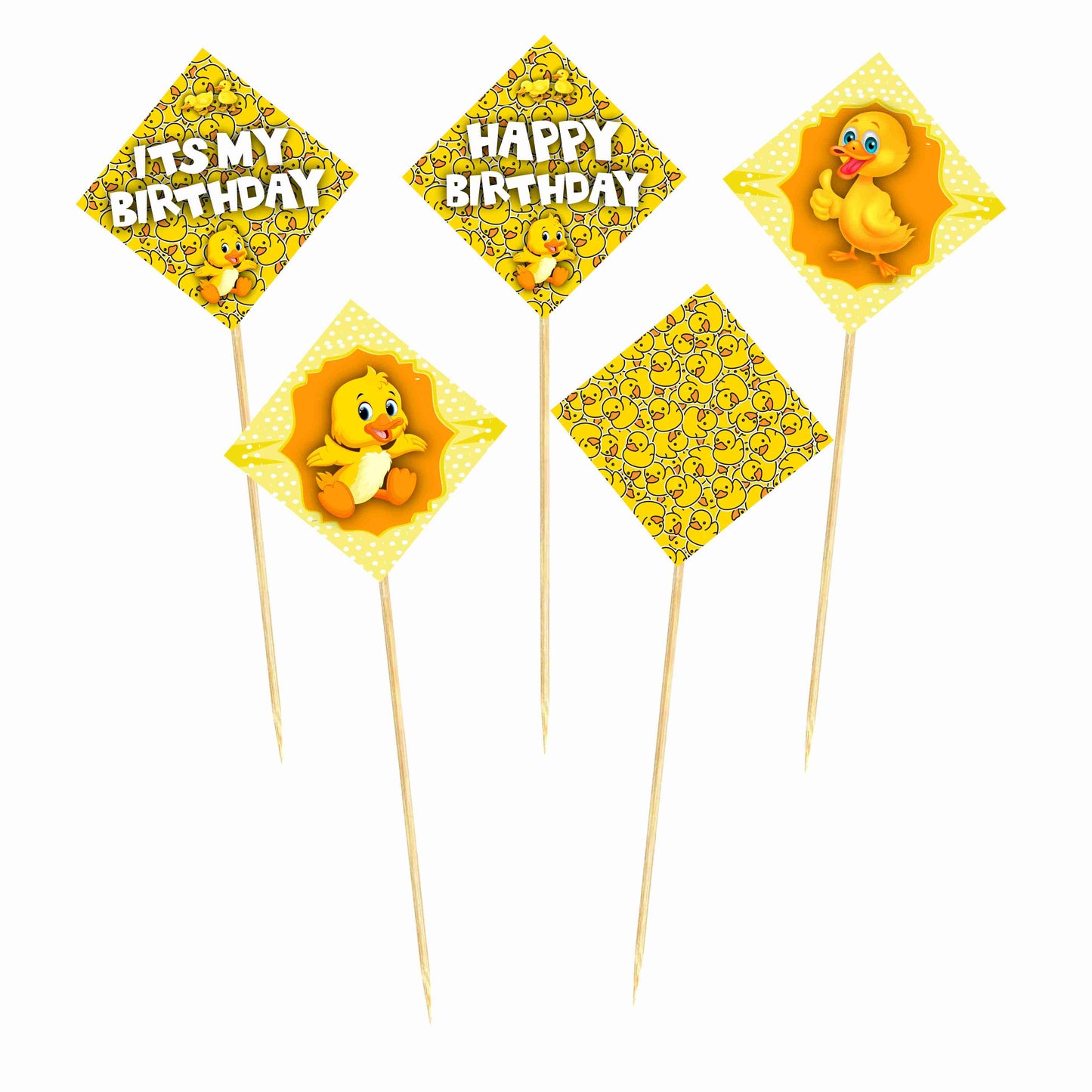 Duck Theme Cake Topper Pack of 10 Nos for Birthday Cake Decoration Theme Party Item For Boys Girls Adults Birthday Theme Decor