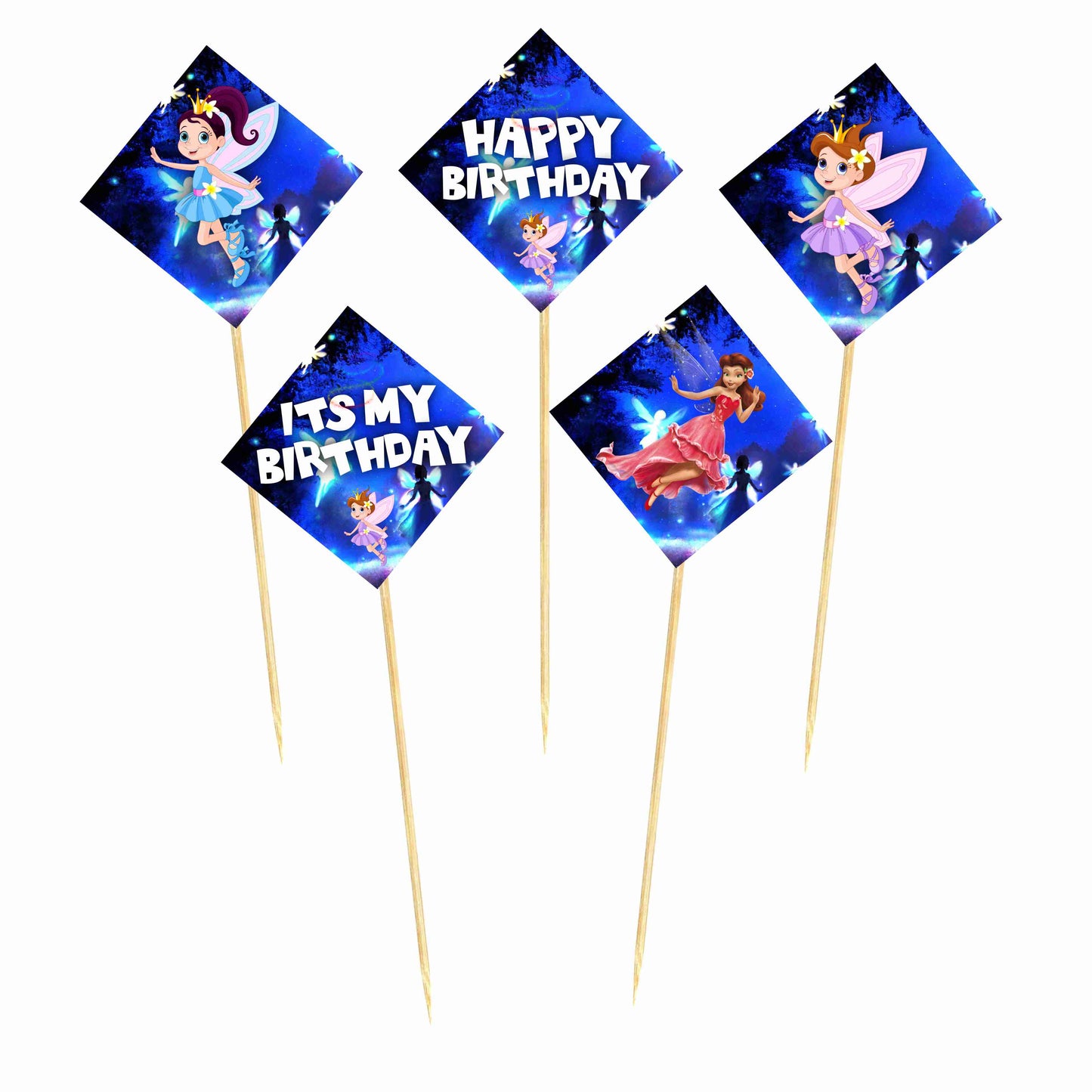 Fairy Theme Cake Topper Pack of 10 Nos for Birthday Cake Decoration Theme Party Item For Boys Girls Adults Birthday Theme Decor