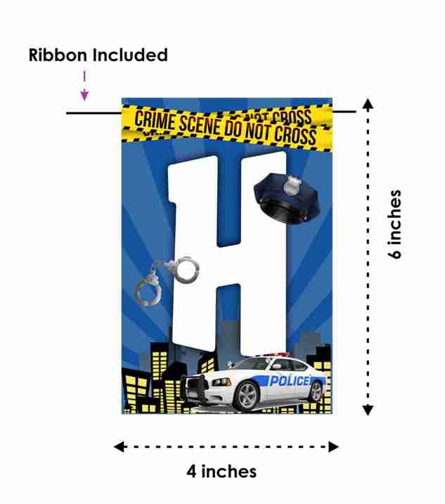 Police Theme Happy Birthday Banner for Photo Shoot Backdrop and Theme Party