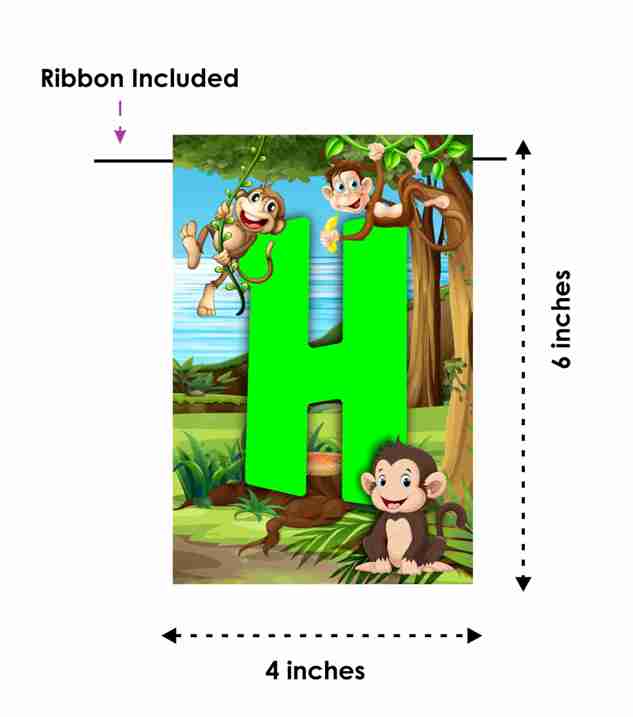 Monkey Theme Happy Birthday Banner for Photo Shoot Backdrop and Theme Party