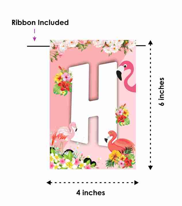 Flamingo Theme Happy Birthday Banner for Photo Shoot Backdrop and Theme Party