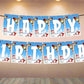 Snowman Theme Happy Birthday Banner for Photo Shoot Backdrop and Theme Party