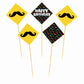 Moustache Theme Cake Topper Pack of 10 Nos for Birthday Cake Decoration Theme Party Item For Boys Girls Adults Birthday Theme Decor
