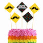 Moustache Theme Cake Topper Pack of 10 Nos for Birthday Cake Decoration Theme Party Item For Boys Girls Adults Birthday Theme Decor