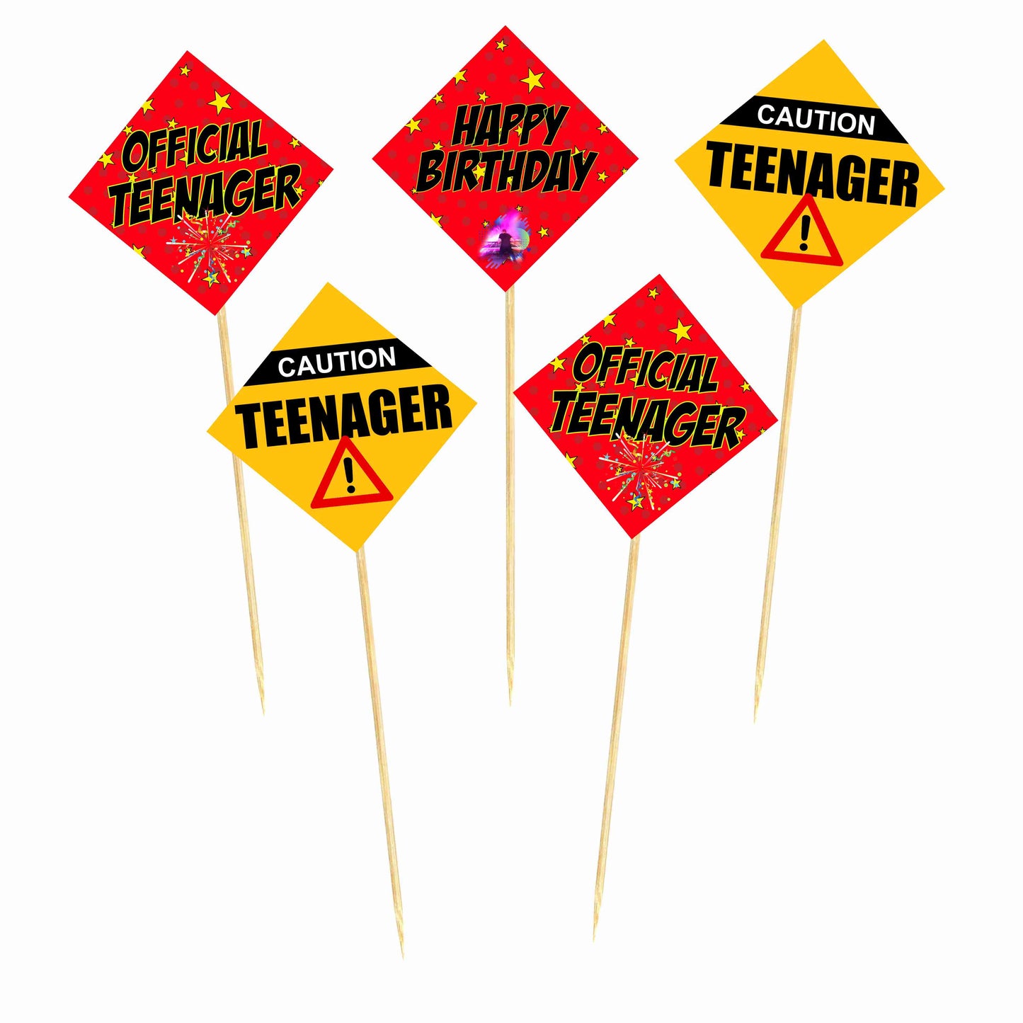 Official Teenager Theme Cake Topper Pack of 10 Nos for Birthday Cake Decoration Theme Party Item For Boys Girls Adults Birthday Theme Decor