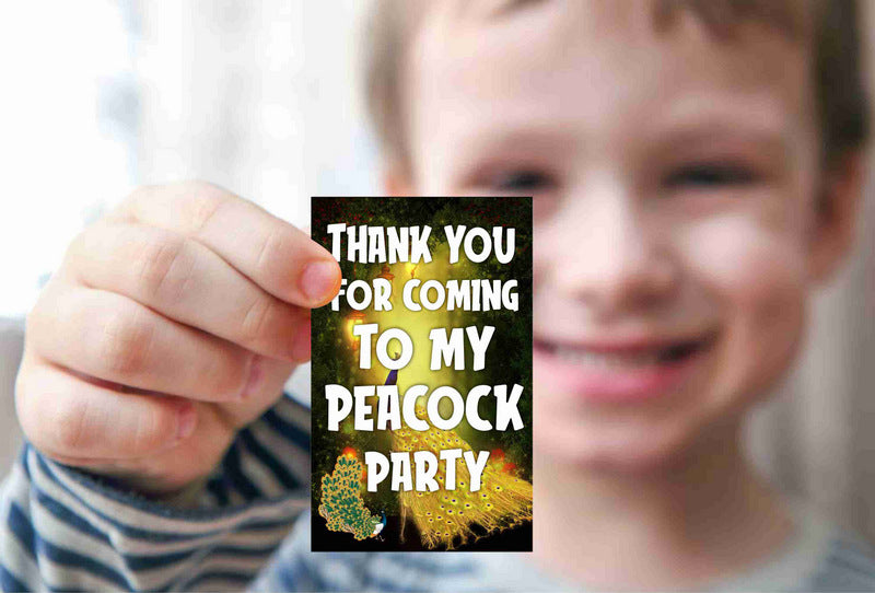 Peacock Theme Return Gifts Thank You Tags Thank u Cards for Gifts 20 Nos Cards and Glue Dots