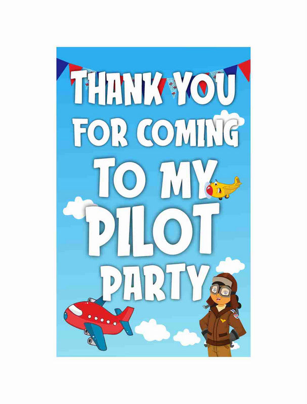 Pilot Theme Return Gifts Thank You Tags Thank u Cards for Gifts 20 Nos Cards and Glue Dots
