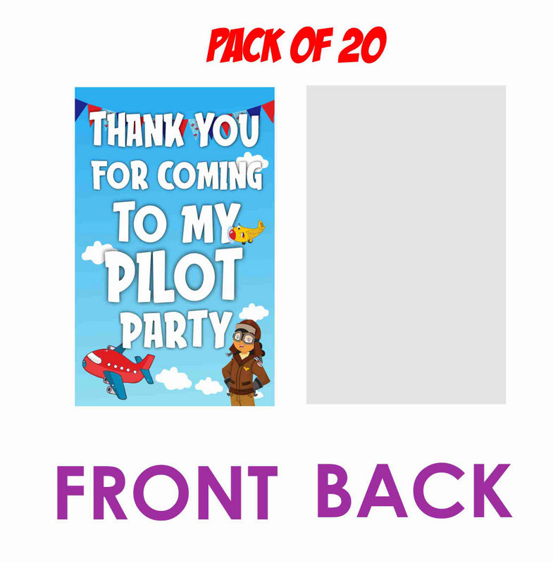 Pilot Theme Return Gifts Thank You Tags Thank u Cards for Gifts 20 Nos Cards and Glue Dots