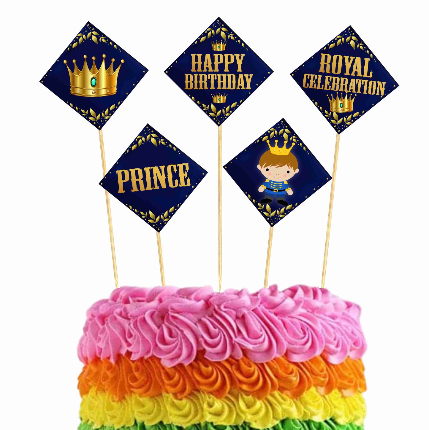 Prince Theme Cake Topper Pack of 10 Nos for Birthday Cake Decoration Theme Party Item For Boys Girls Adults Birthday Theme Decor