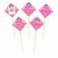 Princess Theme Cake Topper Pack of 10 Nos for Birthday Cake Decoration Theme Party Item For Boys Girls Adults Birthday Theme Decor