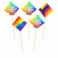 Rainbow Theme Cake Topper Pack of 10 Nos for Birthday Cake Decoration Theme Party Item For Boys Girls Adults Birthday Theme Decor