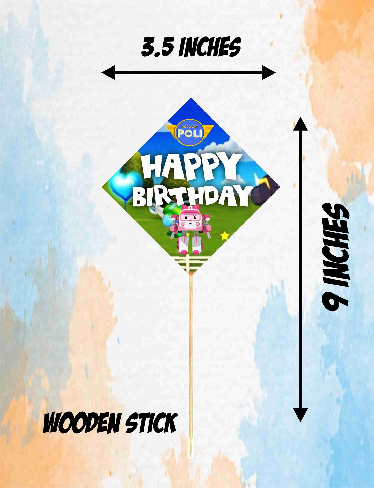Robo Poli Theme Cake Topper Pack of 10 Nos for Birthday Cake Decoration Theme Party Item For Boys Girls Adults Birthday Theme Decor