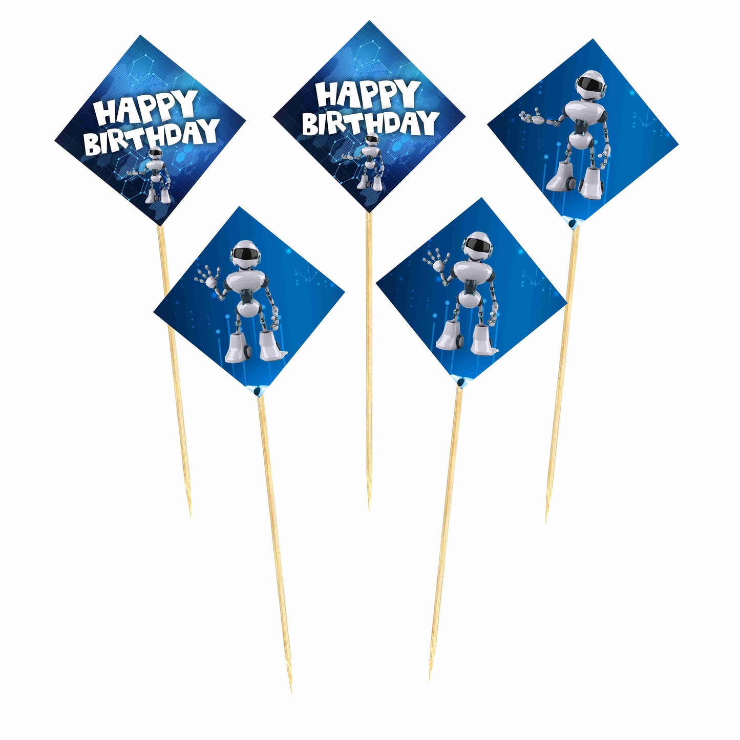 Robot Theme Cake Topper Pack of 10 Nos for Birthday Cake Decoration Theme Party Item For Boys Girls Adults Birthday Theme Decor