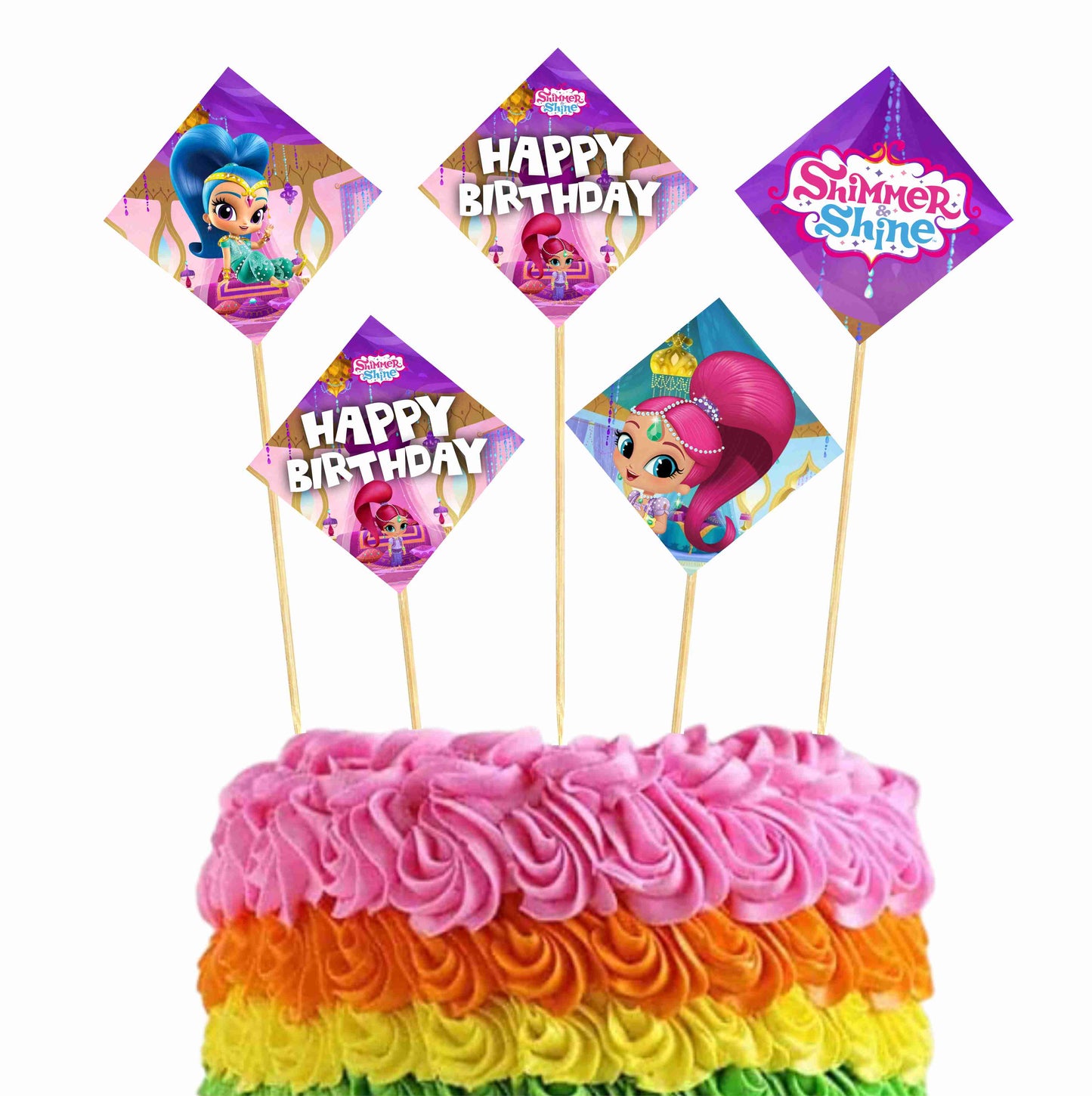 Shimmer Theme Cake Topper Pack of 10 Nos for Birthday Cake Decoration Theme Party Item For Boys Girls Adults Birthday Theme Decor