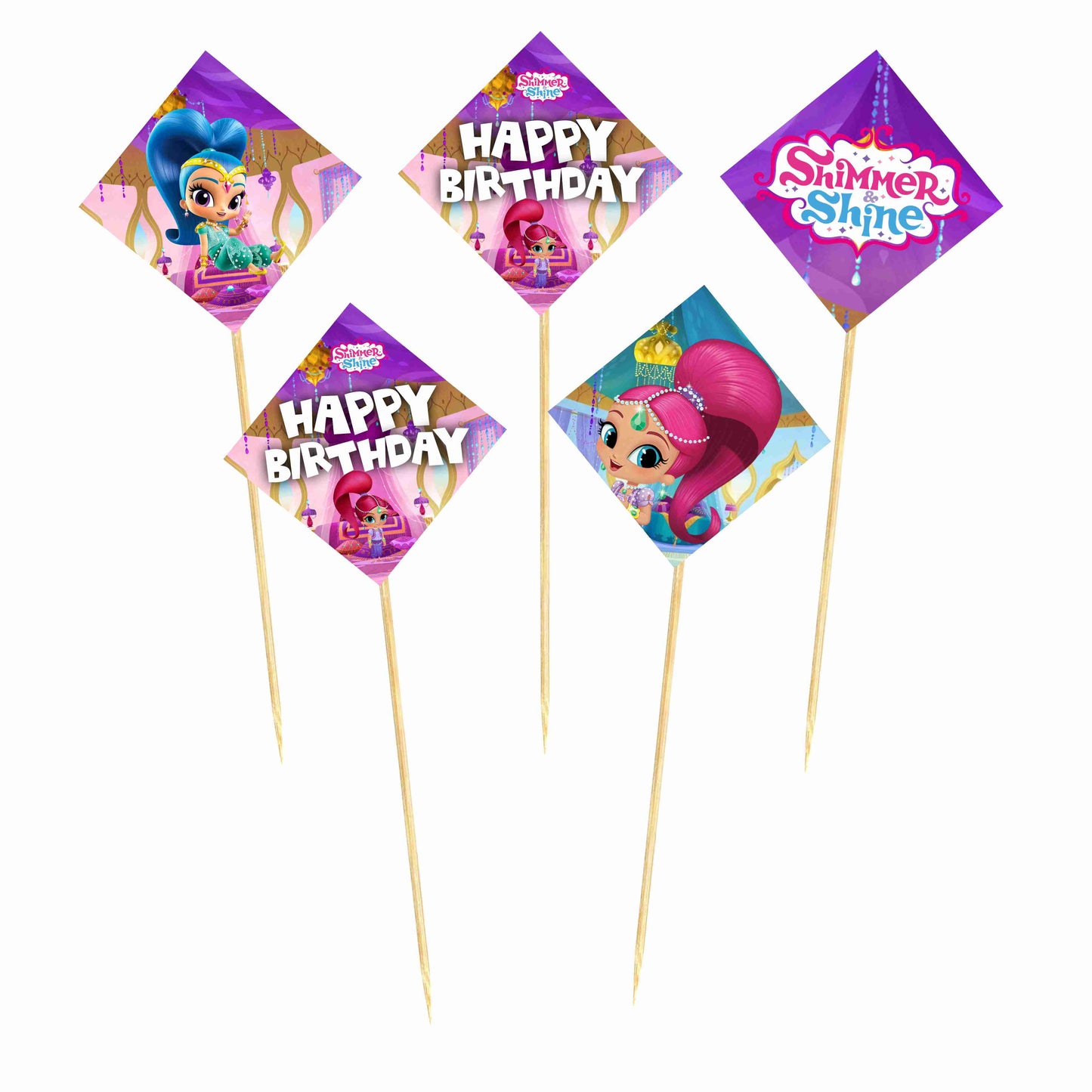Shimmer Theme Cake Topper Pack of 10 Nos for Birthday Cake Decoration Theme Party Item For Boys Girls Adults Birthday Theme Decor