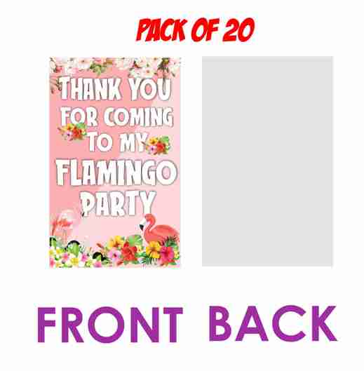 Flamingo theme Return Gifts Thank You Tags Thank u Cards for Gifts 20 Nos Cards and Glue Dots