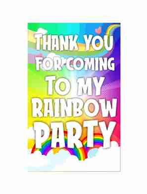 Rainbow theme Return Gifts Thank You Tags Thank u Cards for Gifts 20 Nos Cards and Glue Dots