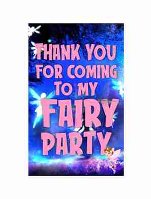 Fairy theme Return Gifts Thank You Tags Thank u Cards for Gifts 20 Nos Cards and Glue Dots