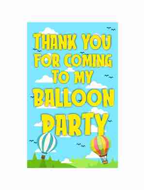 Hot Air Balloon theme Return Gifts Thank You Tags Thank u Cards for Gifts 20 Nos Cards and Glue Dots