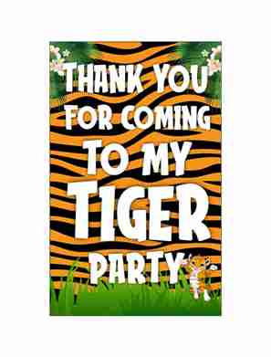 Tiger theme Return Gifts Thank You Tags Thank u Cards for Gifts 20 Nos Cards and Glue Dots