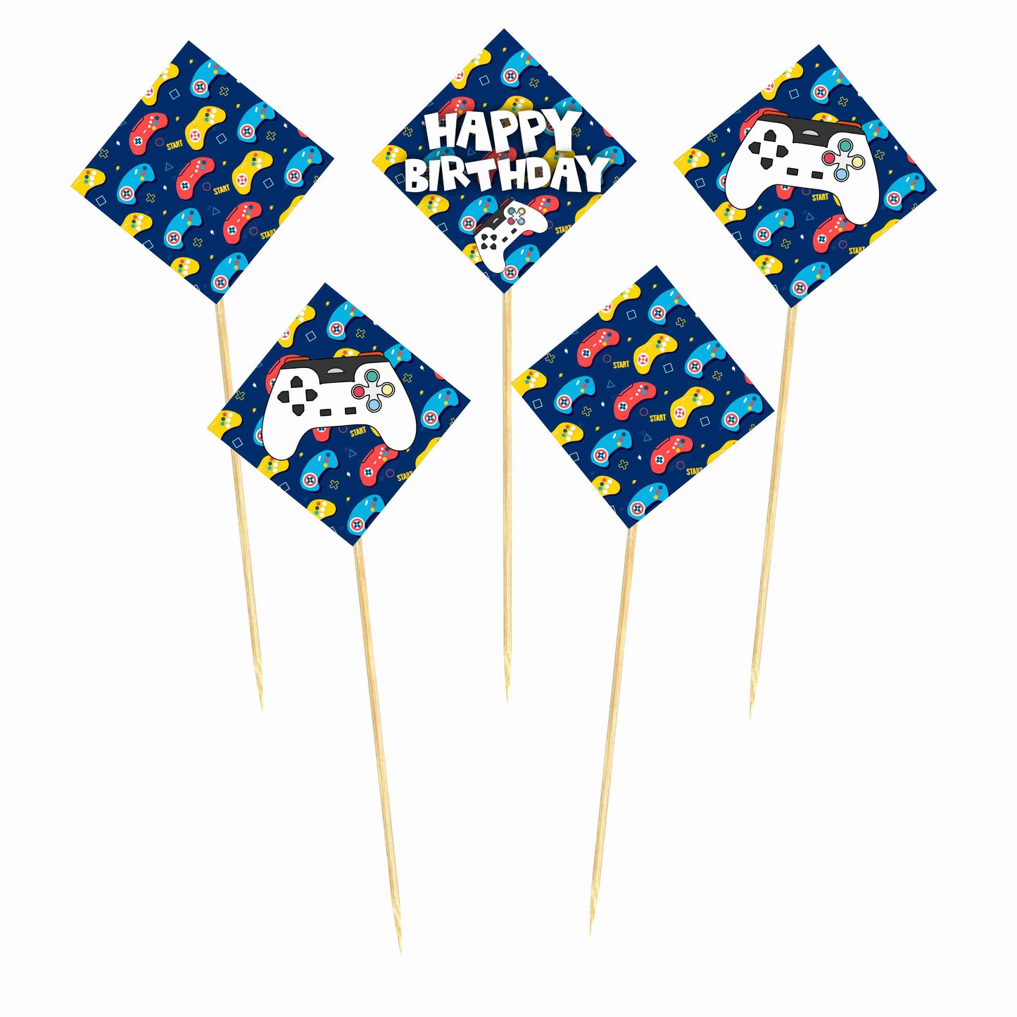 VideoGame Theme Cake Topper Pack of 10 Nos for Birthday Cake Decoration Theme Party Item For Boys Girls Adults Birthday Theme Decor