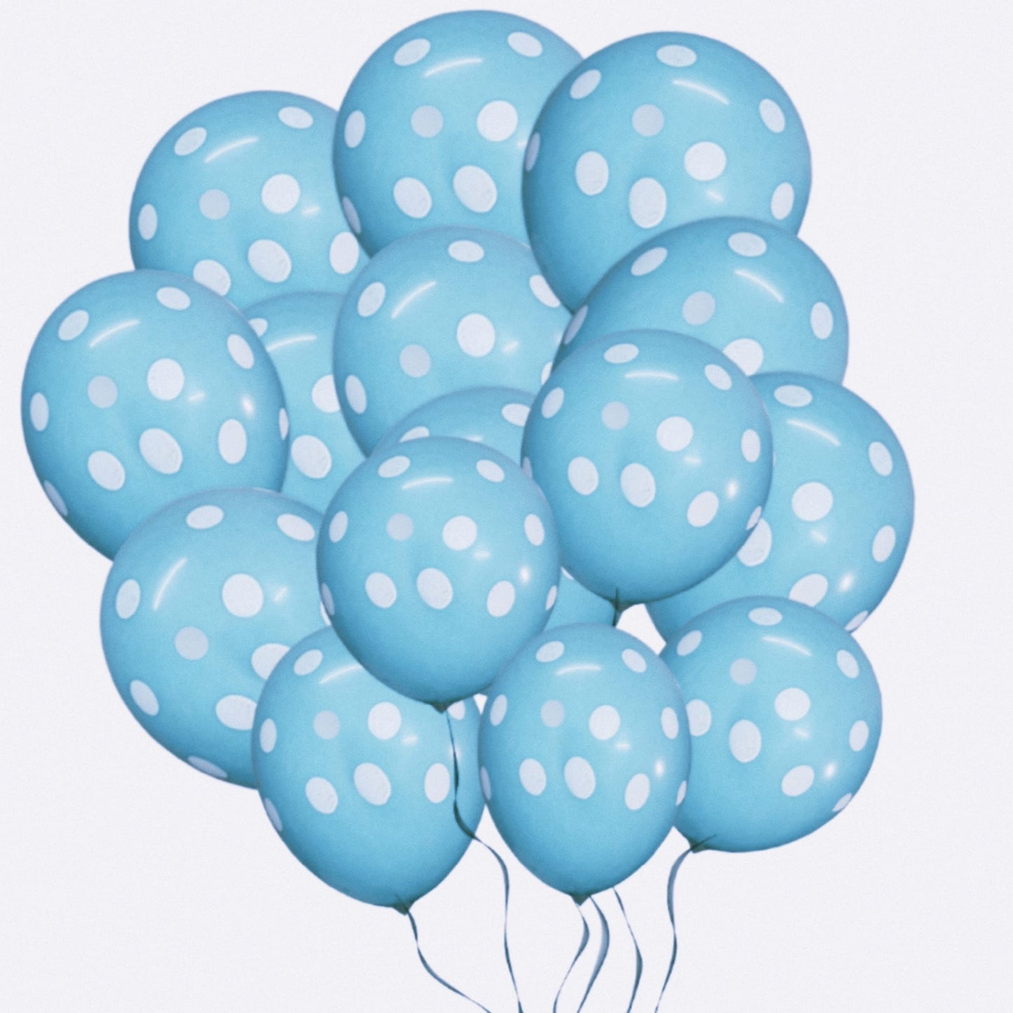 Blue Polka Dot 12 inches Balloon Pack of 10 for birthday decoration, Anniversary Weddings Engagement, Baby Shower, New Year decoration, Theme Party balloons