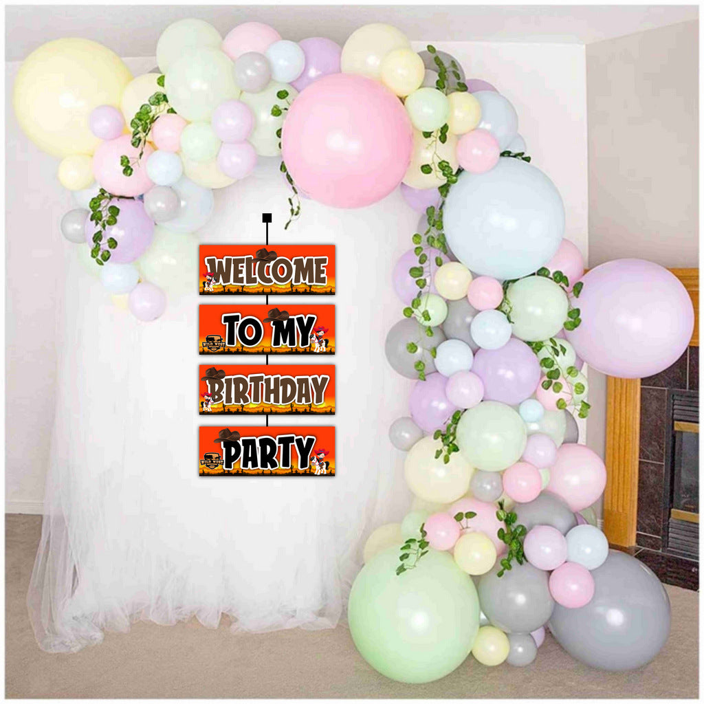 Cowboy Theme Birthday Welcome Board Welcome to My Birthday Party Board for Door Party Hall Entrance Decoration Party Item for Indoor and Outdoor 2.3 feet