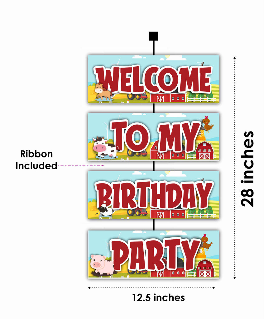 Farm Animals Theme Birthday Welcome Board Welcome to My Birthday Party Board for Door Party Hall Entrance Decoration Party Item for Indoor and Outdoor 2.3 feet