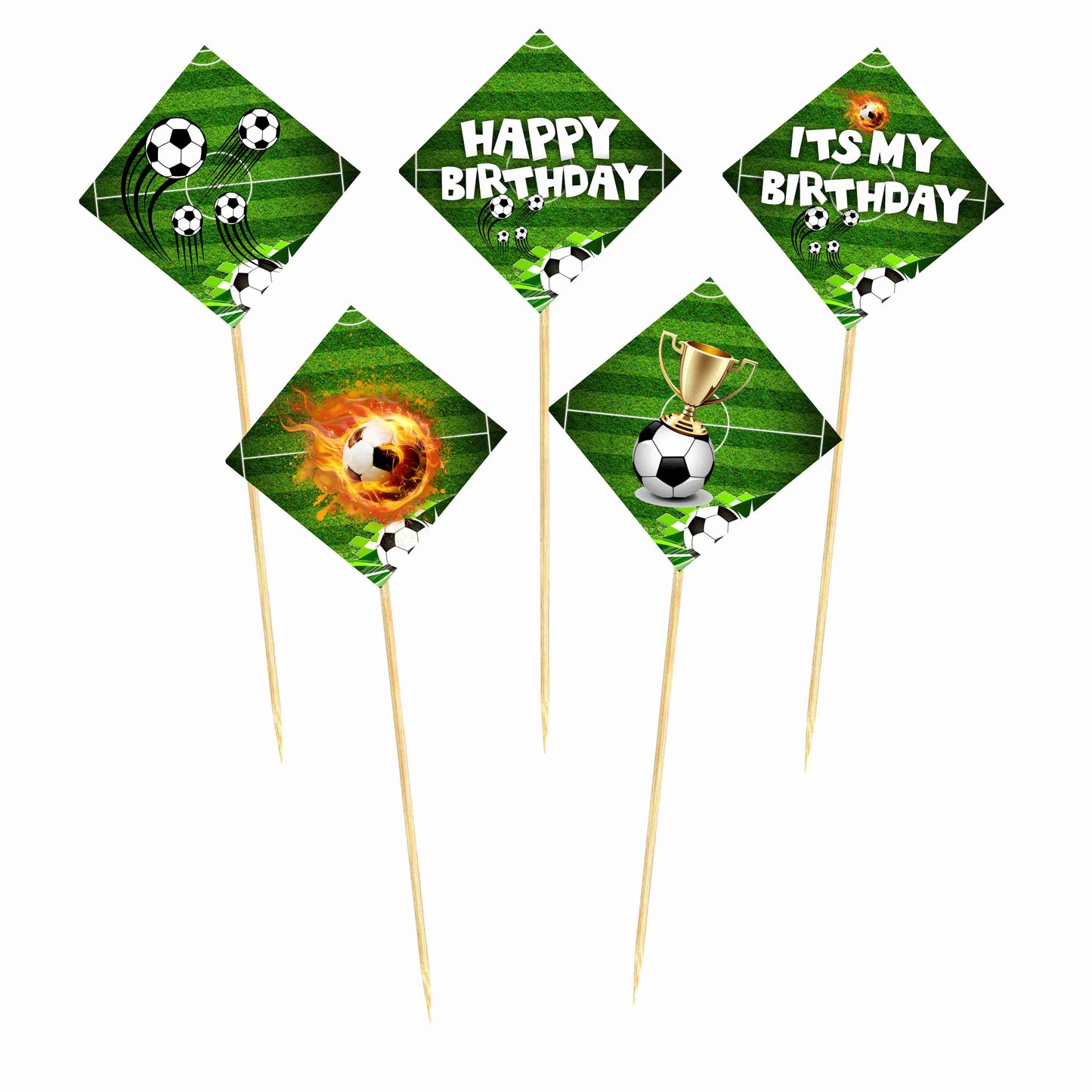 Football Theme Cake Topper Pack of 10 Nos for Birthday Cake Decoration Theme Party Item For Boys Girls Adults Birthday Theme Decor