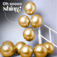 Gold Chrome Metallic 12 Inches Pack of 10 Balloons with Shiny Surface For Birthdays/Anniversary/Engagement/Baby Shower/bachelorette Party Decorations