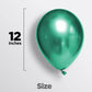 Green Chrome Metallic 12 Inches Pack of 10 Balloons with Shiny Surface For Birthdays/Anniversary/Engagement/Baby Shower/bachelorette Party Decorations