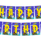Zig and Sharko Theme Happy Birthday Banner for Photo Shoot Backdrop and Theme Party