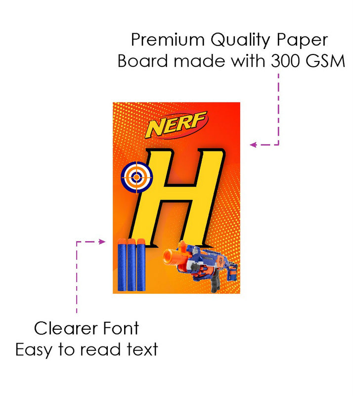 Nerf Theme Happy Birthday Banner for Photo Shoot Backdrop and Theme Party