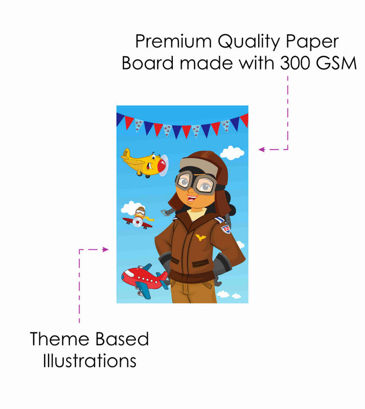Pilot Theme Children's Birthday Party Invitations Cards with Envelopes - Kids Birthday Party Invitations for Boys or Girls,- Invitation Cards (Pack of 10)
