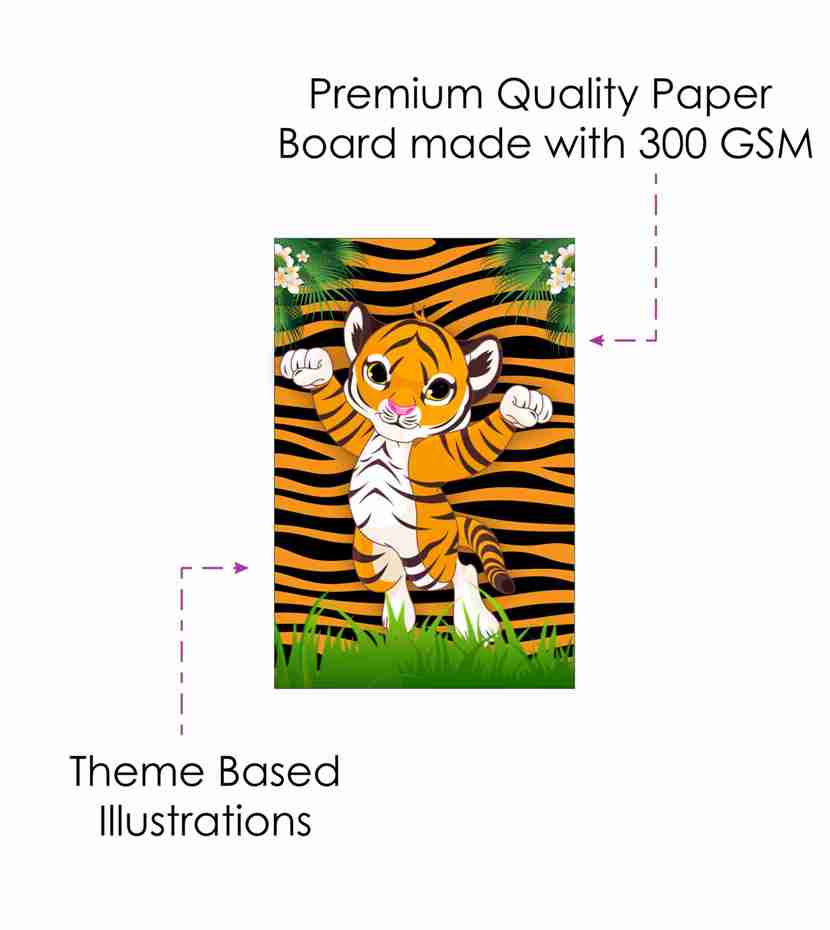 Tiger Theme Children's Birthday Party Invitations Cards with Envelopes - Kids Birthday Party Invitations for Boys or Girls,- Invitation Cards (Pack of 10)