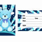 Blue Teddy Bear Theme Children's Birthday Party Invitations Cards with Envelopes - Kids Birthday Party Invitations for Boys or Girls,- Invitation Cards (Pack of 10)