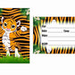 Tiger Theme Children's Birthday Party Invitations Cards with Envelopes - Kids Birthday Party Invitations for Boys or Girls,- Invitation Cards (Pack of 10)
