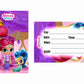 Shimmer and Shine Theme Children's Birthday Party Invitations Cards with Envelopes - Kids Birthday Party Invitations for Boys or Girls,- Invitation Cards (Pack of 10)