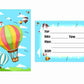 Hot Air Balloon Theme Children's Birthday Party Invitations Cards with Envelopes - Kids Birthday Party Invitations for Boys or Girls,- Invitation Cards (Pack of 10)