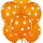 Orange Polka Dot 12 inches Balloon Pack of 10 for birthday decoration, Anniversary Weddings Engagement, Baby Shower, New Year decoration, Theme Party balloons