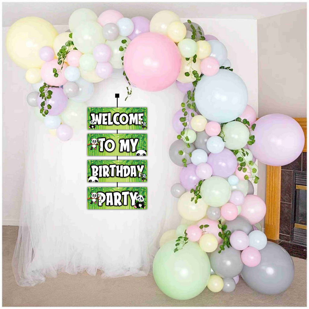 Panda Theme Birthday Welcome Board Welcome to My Birthday Party Board for Door Party Hall Entrance Decoration Party Item for Indoor and Outdoor 2.3 feet