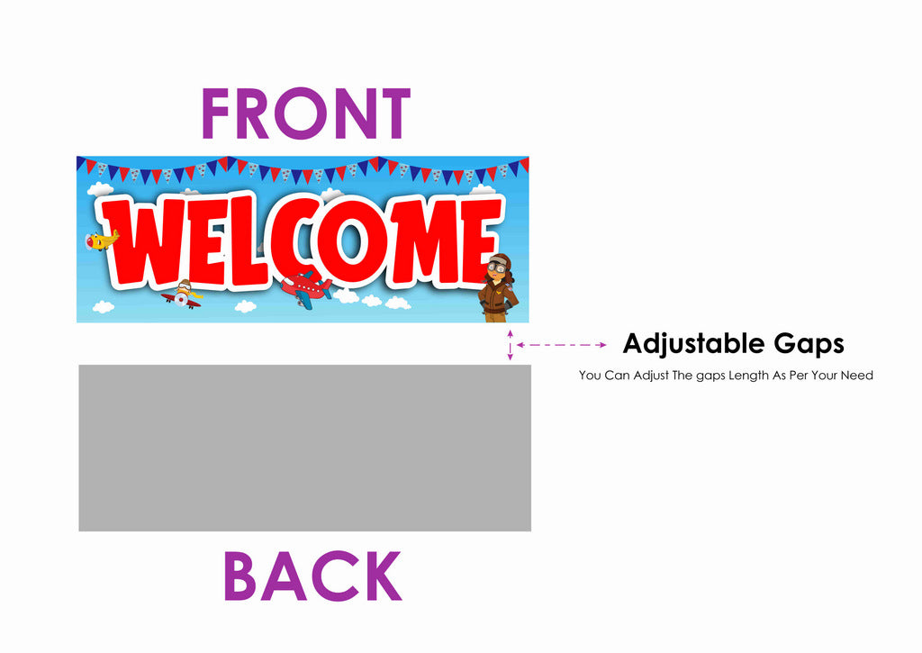 Pilot Theme Birthday Welcome Board Welcome to My Birthday Party Board for Door Party Hall Entrance Decoration Party Item for Indoor and Outdoor 2.3 feet